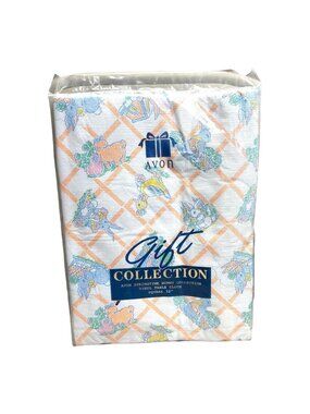 Avon Easter Gift Collection Table Cloth Vinyl Springtime Bunny Duck 52" Easter